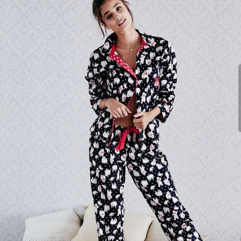 Victoria’s Secret Dreamer Flannel Pajama Set Polar Bear XS